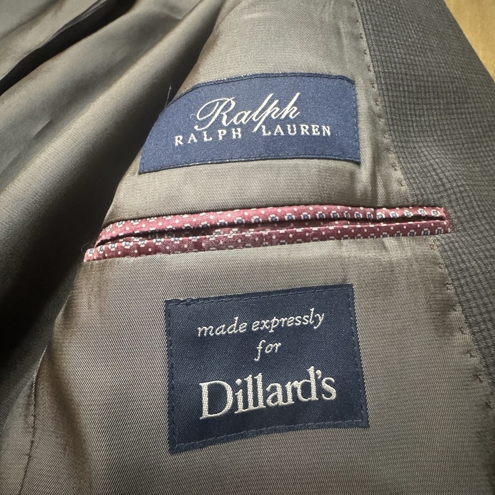Men's Ralph Lauren Blazer 36r Athletic Fit‎ Gray Check Wool Stretch - Picture 12 of 16